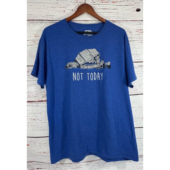 Star Wars Movie At-AT Walker Not Today Heather Blue Graphic Tee Shirt Large - Picture 7 of 8